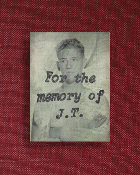  Graphic with photo of Jimmie Trimble, Gore Vidal’s gay lover at prep school, superimposed with Vidal’s dedication, “For the memory of J.T.”